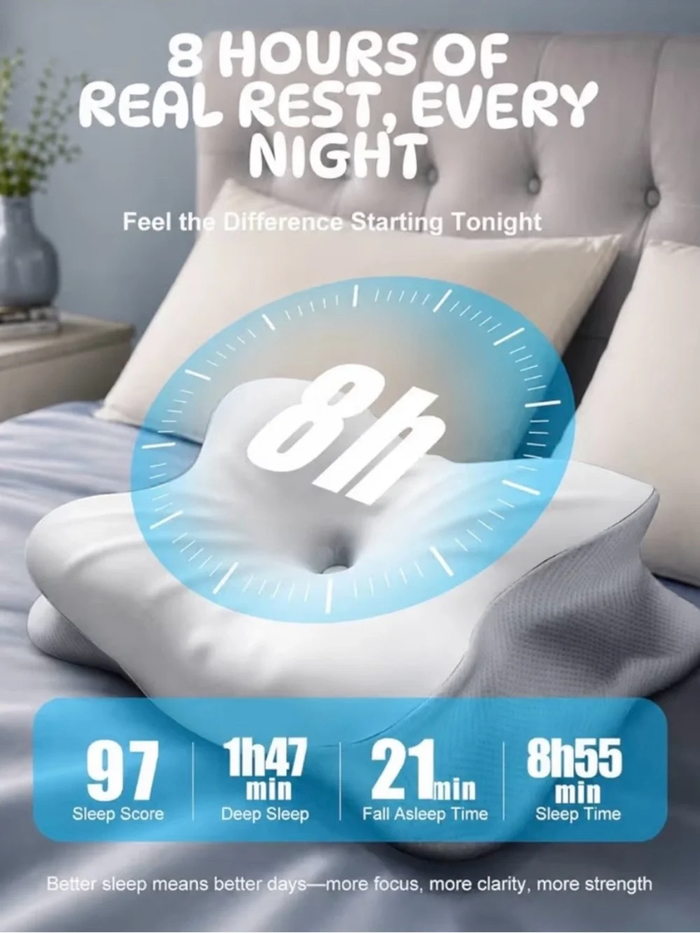 Cooling Cervical Neck Pillow for pain relief ergonomic mellow sleep pillow